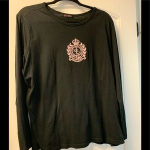 Ralph Lauren long sleeve T shirt black with Pink logo. XL